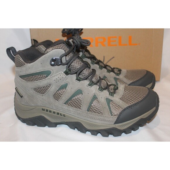 Merrell Mens Oakcreek Mid Waterproof Boots Hiking Trail Shoes SZ 10 BOULDER NIB - Picture 2 of 7